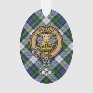 Clan Gordon Crest sur la robe Tartan Orament