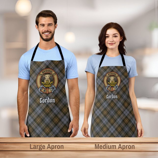 Clan Gordon Crest sur le tablier de Tartan Patiné (Créateur téléchargé)