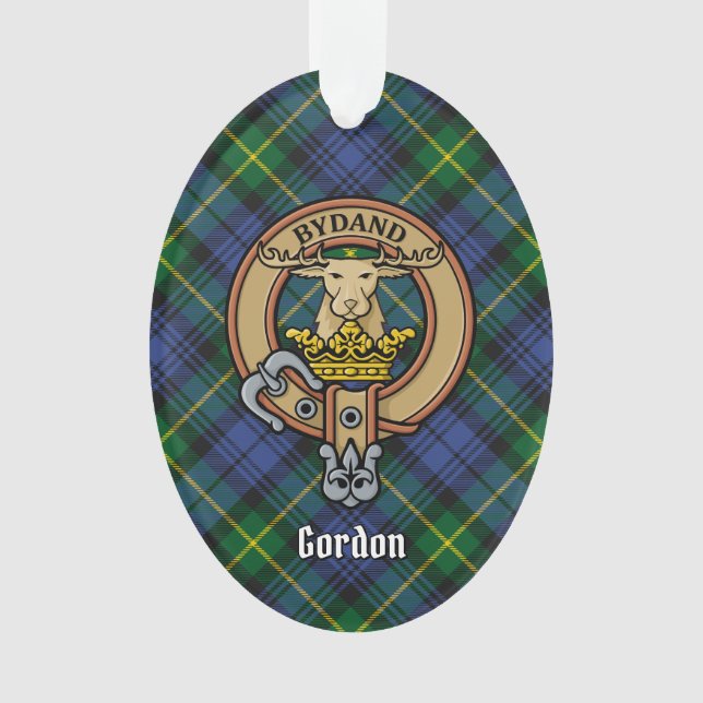 Clan Gordon Crest sur l'ornement du Tartan (devant)