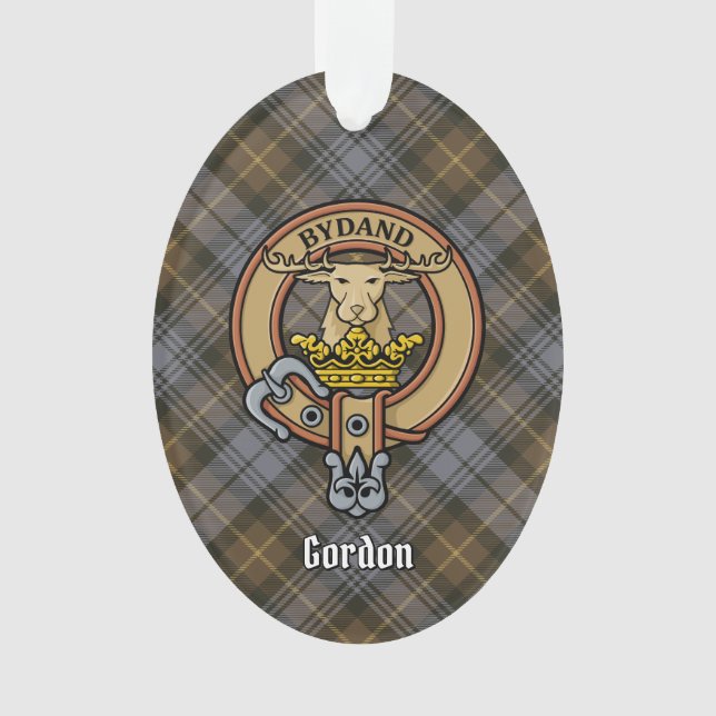 Clan Gordon Crest sur l'ornement Patiné du Tartan (devant)