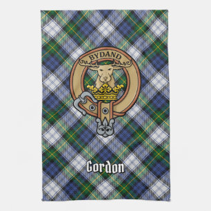 Clan Gordon Crest sur robe Tartan Serviette de cui