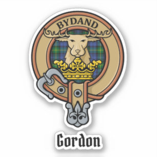 Clan Gordon Crest sur Tartan Sticker