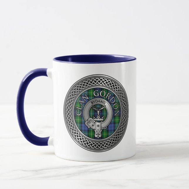 Clan Gordon Crest & Tartan Mug (Gauche)