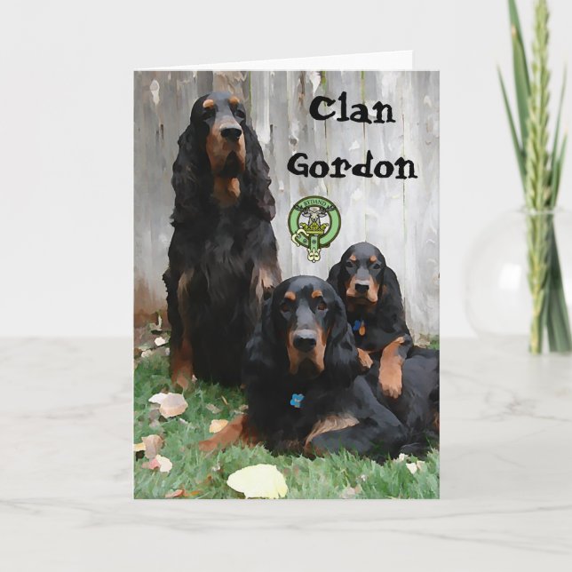 Clan Gordon, tableau de Gordon Setter Carte de not (Devant)