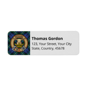 Clan Gordon Tartan Étiquette