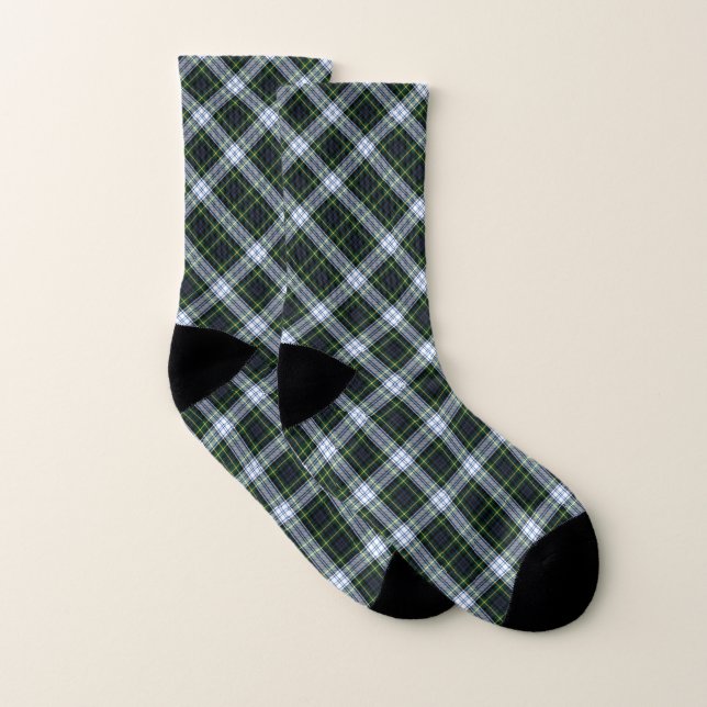 Clan Gordon Tartan Plaid Motif blanc vert (Paire)