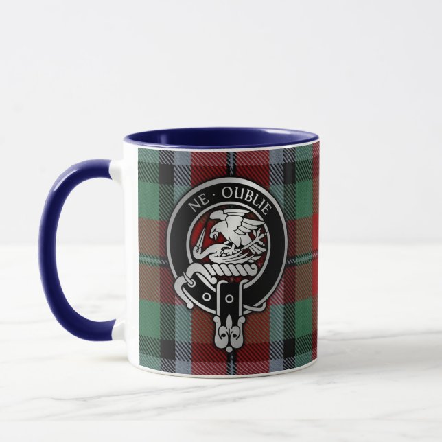 Clan Graham Crest & Red Tartan Mug (Gauche)