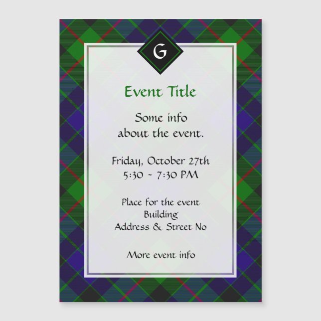 Clan Gunn Tartan (Devant)