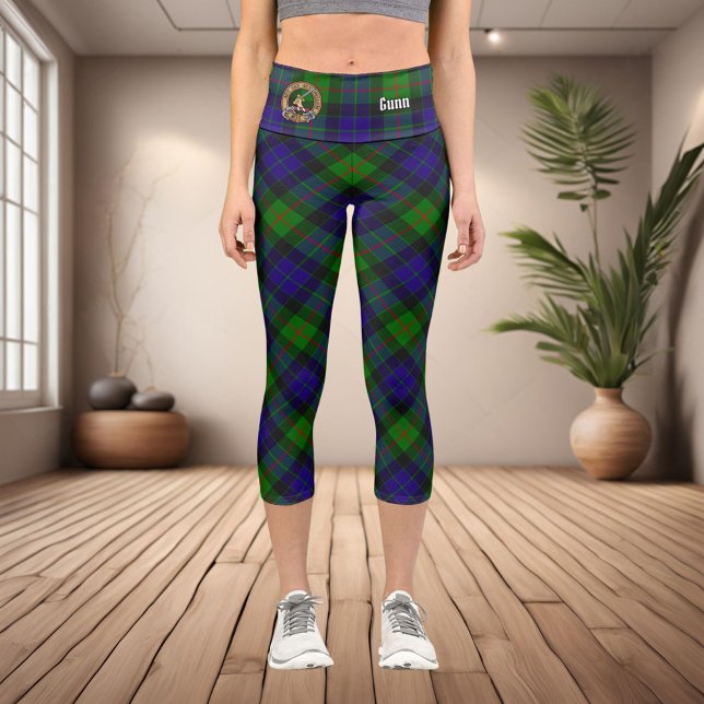 Clan Gunn Tartan Capri Leggings (Créateur téléchargé)