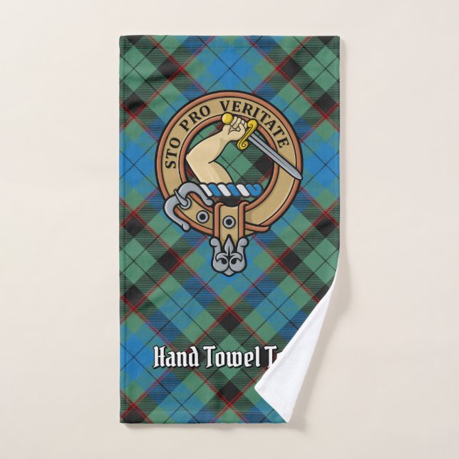 Clan Guthrie Crest sur Tartan (Serviette à main)