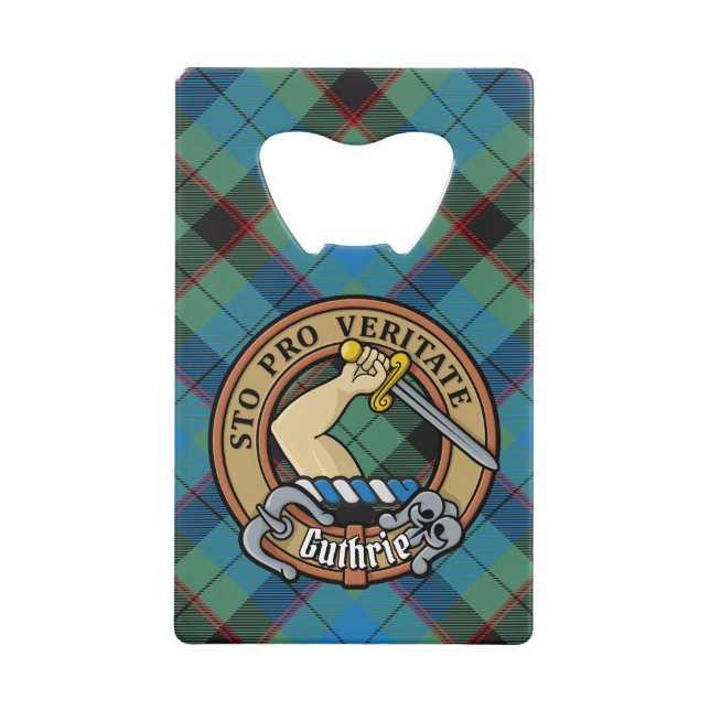Clan Guthrie Crest sur Tartan (Devant)