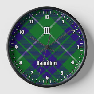 Clan Hamilton Chasse Tartan Grande Horloge