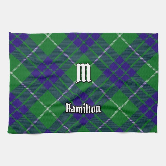 Clan Hamilton Chasse Tartan Serviette de cuisine (Horizontal)