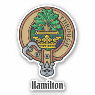 Clan Hamilton Crest sur la chasse Sticker Tartan