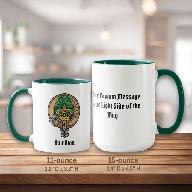 Clan Hamilton Crest sur la chasse Tartan Mug (Créateur téléchargé)