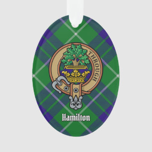 Clan Hamilton Crest sur la chasse Tartan Ornament