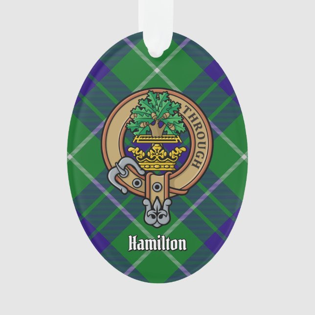 Clan Hamilton Crest sur la chasse Tartan Ornament (devant)