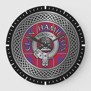 Clan Hamilton Crest & Tartan Knot Grande horloge