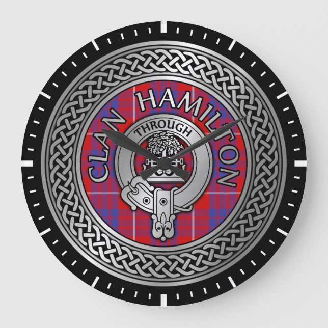 Clan Hamilton Crest & Tartan Knot Grande horloge (Recto)