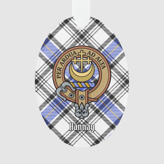 Clan Hannay Crest sur Tartan (devant)