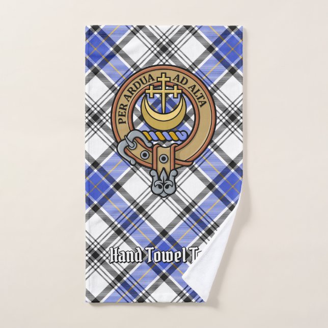 Clan Hannay Crest sur Tartan (Serviette à main)