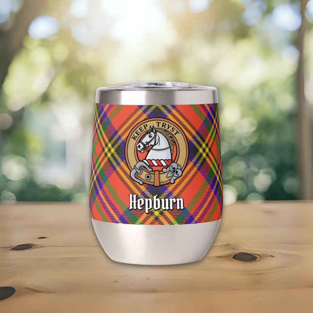 Clan Hepburn Crest sur Tartan (Créateur téléchargé)