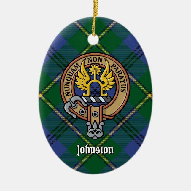 Clan Johnston Crest Crest Ornement en céramique (Devant)