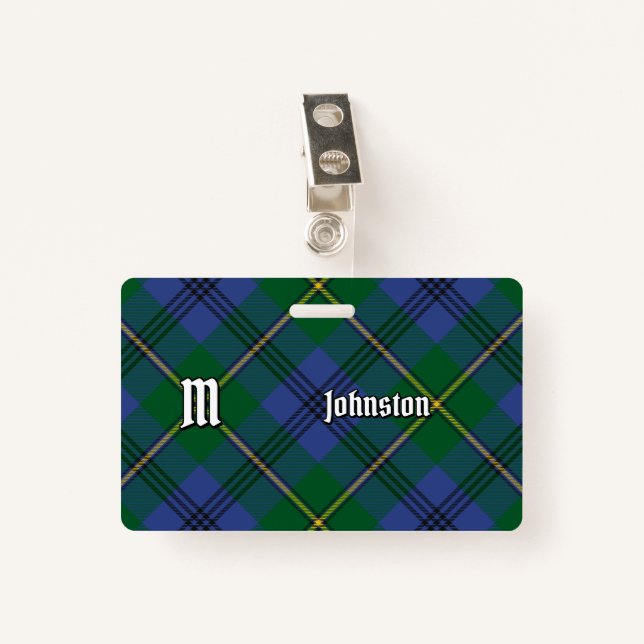 Clan Johnston Tartan Badge (Devant avec clip)