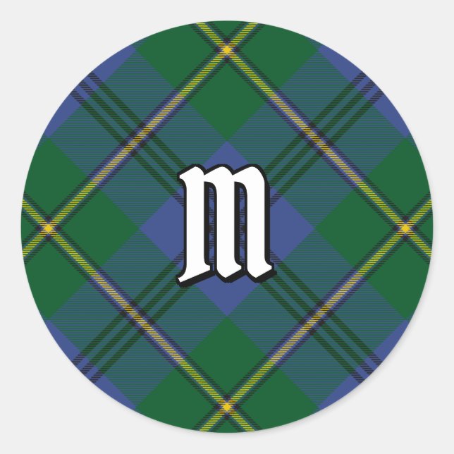 Clan Johnston Tartan Classic Round Sticker (Devant)