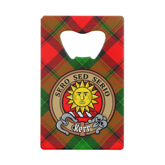 Clan Kerr Crest sur Tartan (Devant)