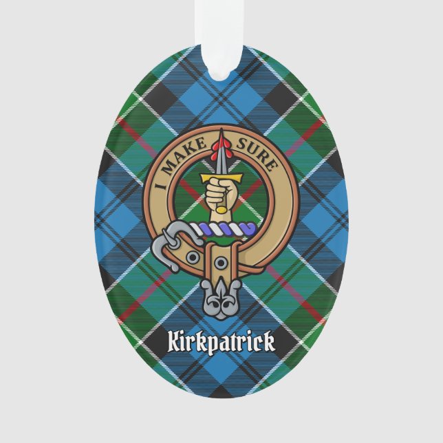 Clan Kirkpatrick Crest sur Tartan (devant)