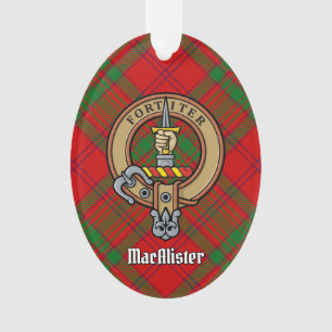 Clan MacAlister Crest sur Glenbarr Tartan