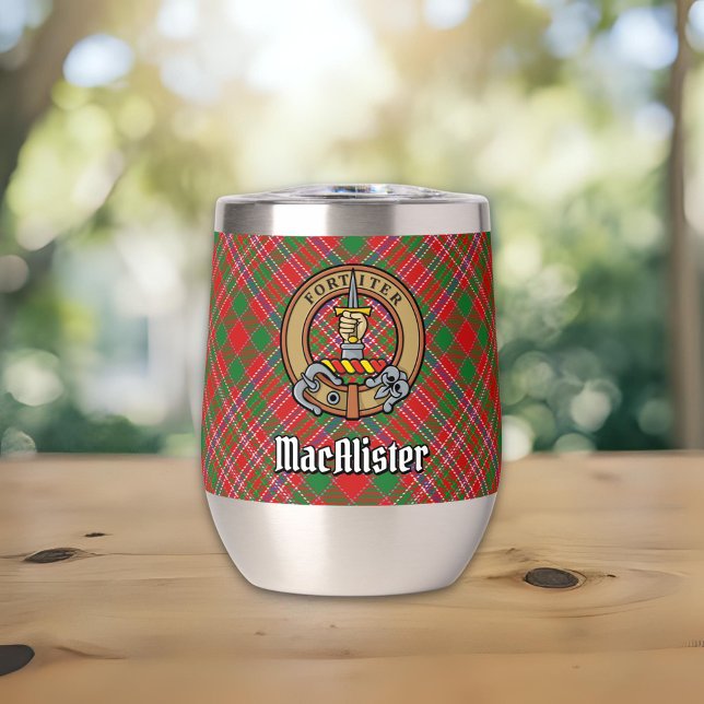 Clan MacAlister Crest sur Tartan (Créateur téléchargé)