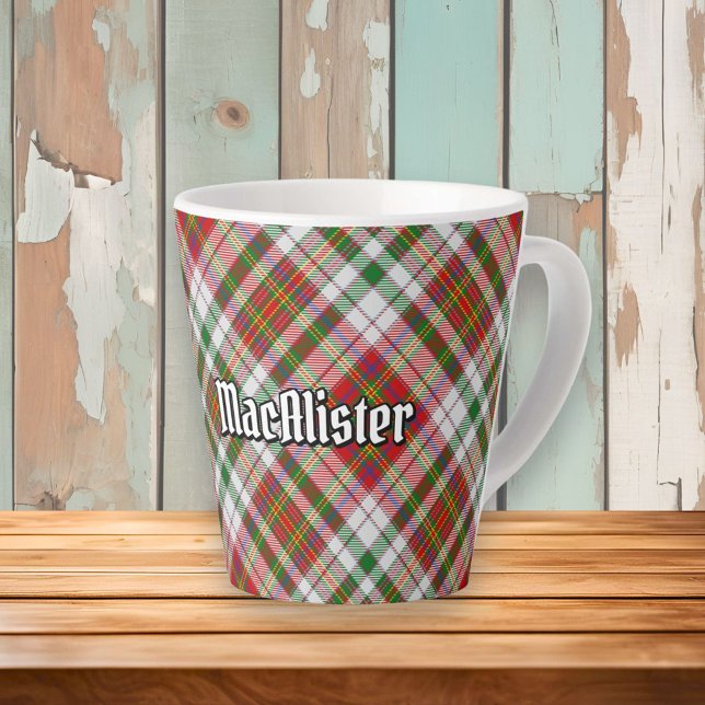 Clan MacAlister robe Tartan Latte Mug (Créateur téléchargé)