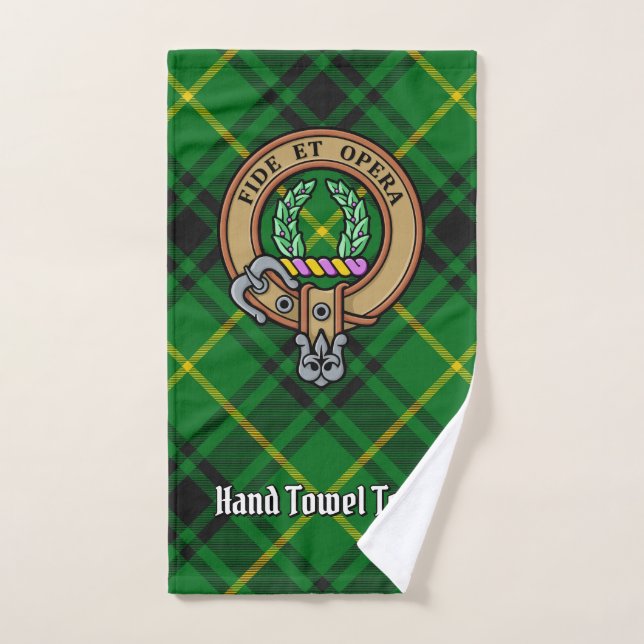Clan MacArthur Crest sur Tartan (Serviette à main)