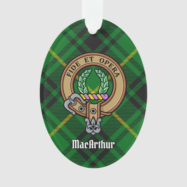 Clan MacArthur Crest sur Tartan (devant)