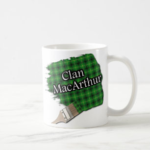 Clan MacArthur Tartan Paint Brush Cup Mug