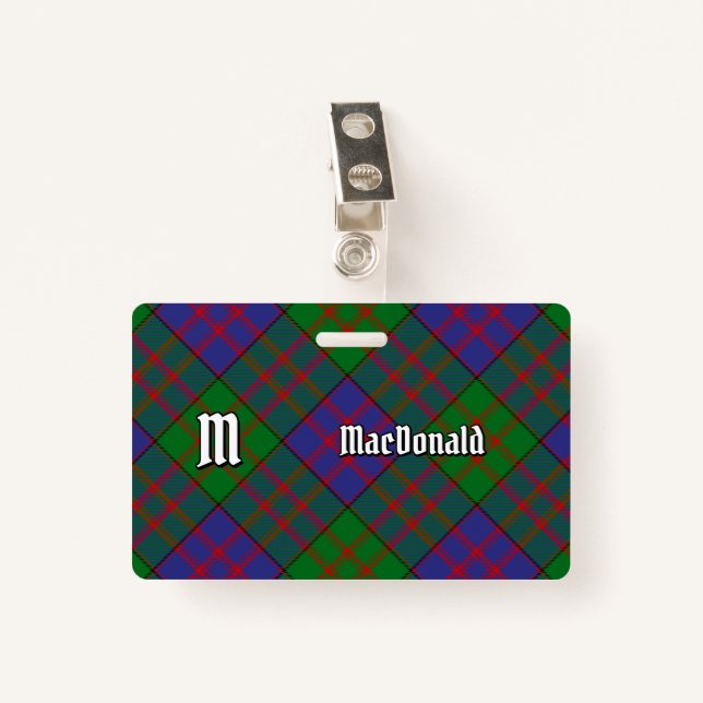 Clan MacDonald Badge Tartan (Devant avec clip)