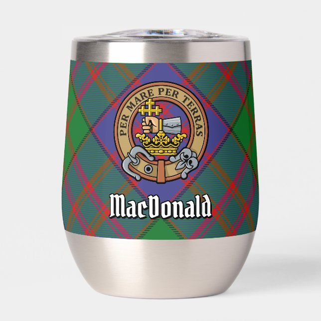 Clan MacDonald Crest sur Tartan (Avant)