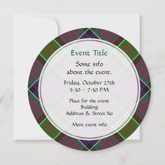 Clan MacDonald de Clanranald Tartan Invitation (Dos)
