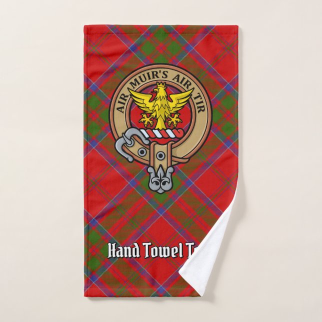 Clan MacDonald de Keppoch Crest sur Tartan (Serviette à main)
