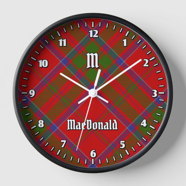 Clan MacDonald de Keppoch Tartan Grande horloge (Recto)
