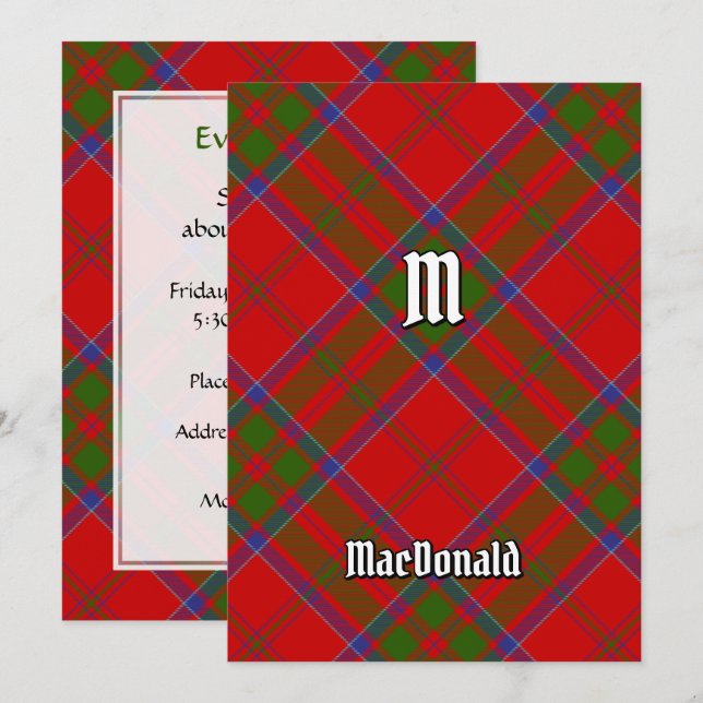 Clan MacDonald de Keppoch Tartan Invitation (Devant / Derrière)