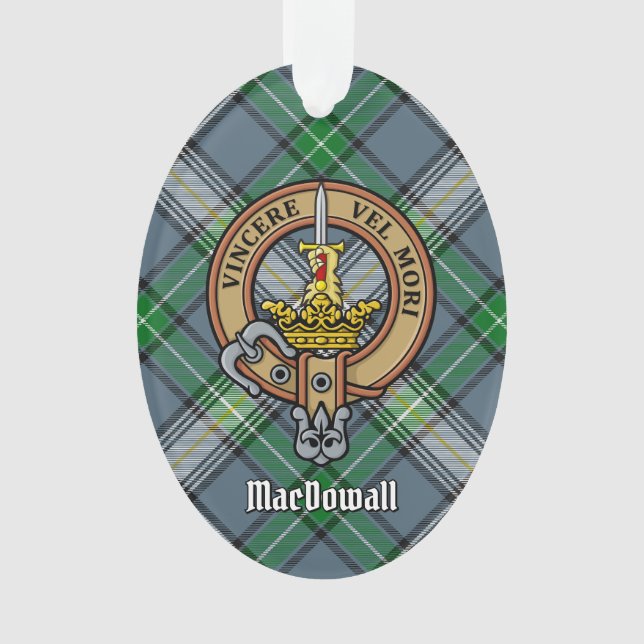 Clan MacDowall Crest sur Tartan (devant)
