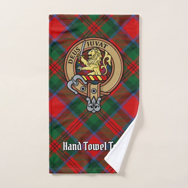 Clan MacDuff Crest sur Tartan (Serviette à main)