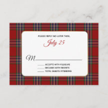 Clan MacFarlane Tartan Carte RSVP de mariage