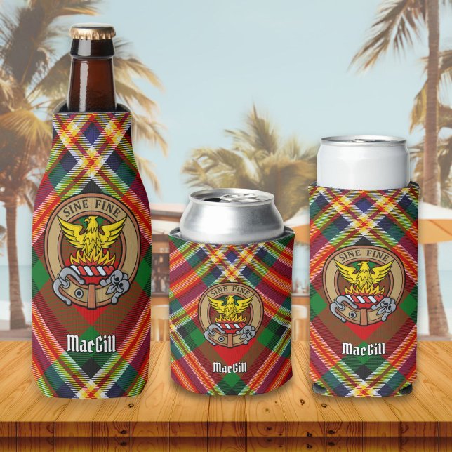 Clan MacGill Crest sur Tartan Bottle Glacière (Créateur téléchargé)
