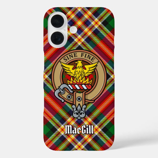 Clan MacGill Crest sur Tartan coque iphone (Verso)