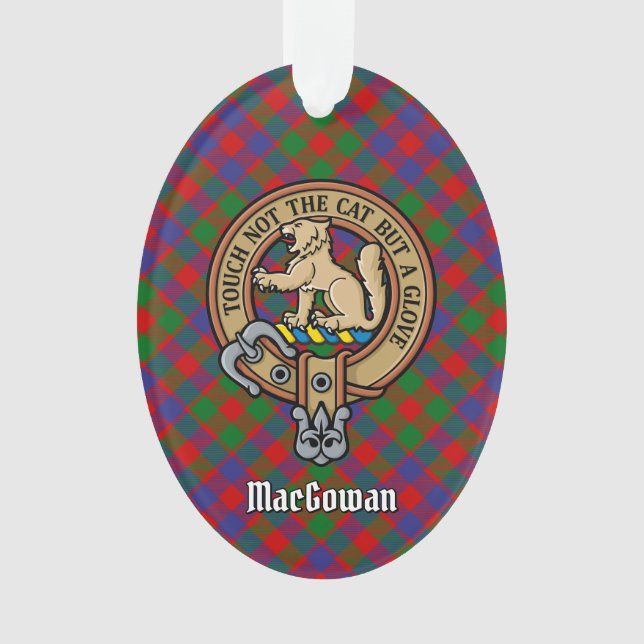 Clan MacGowan Crest sur Tartan (devant)