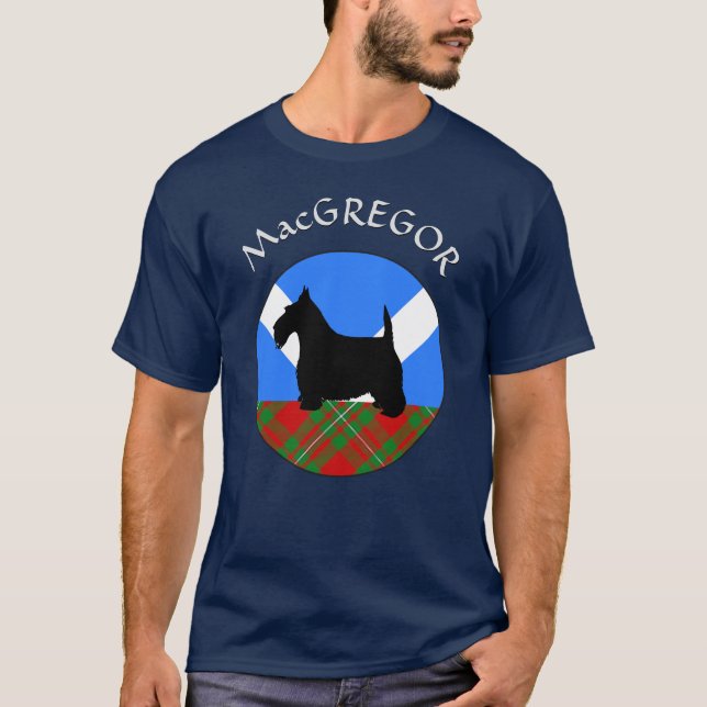 Clan MacGregor Tartan & Scottie T-Shirt (Devant)